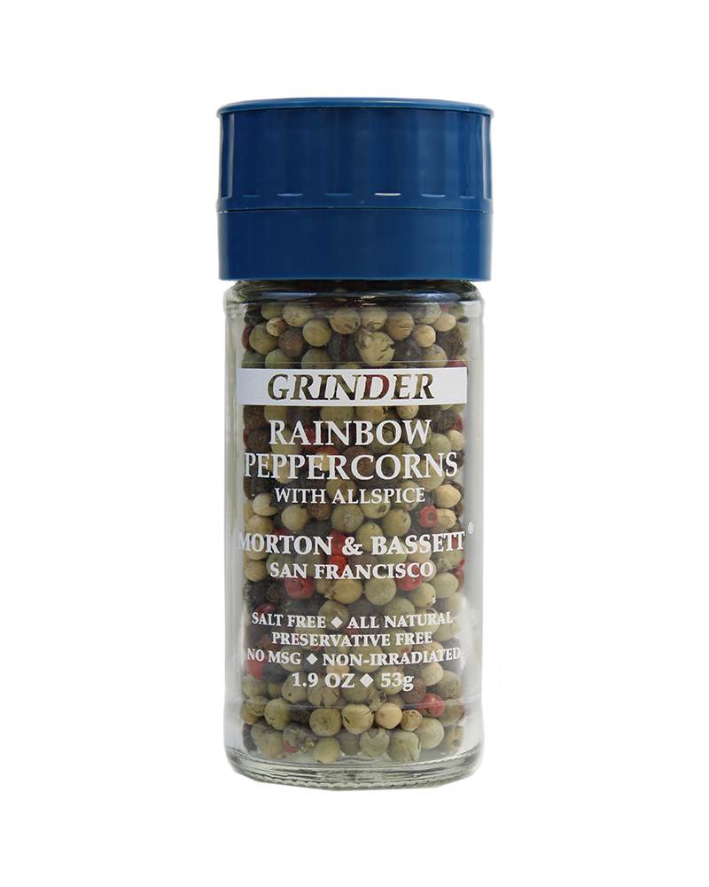 Peppercorns, Rainbow  (Whole) with Grinder front