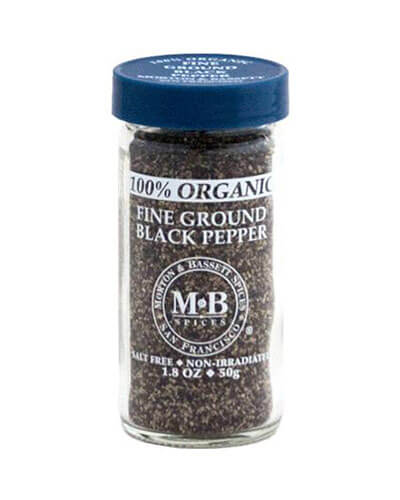 Morton & Bassett Black Pepper, 100% Organic, Fine Ground - 1.8 oz