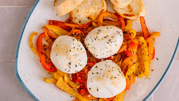 Roasted Peppers with Burrata