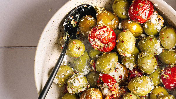 Morton & Bassett Recipes: Feta Stuffed Olives and Peppers