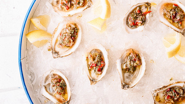 Morton & Bassett Oysters with Chimichurri Mignonette