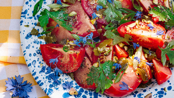 Morton & Bassett Pistachio and Scallion Loaded Tomatoes