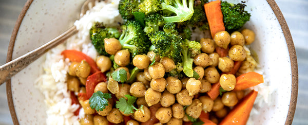 Curried Chickpea & Roasted Veggie Bowls