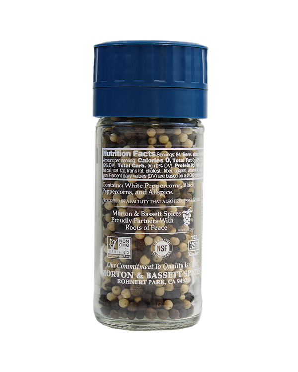 Peppercorns, Mixed (Whole) with Grinder back