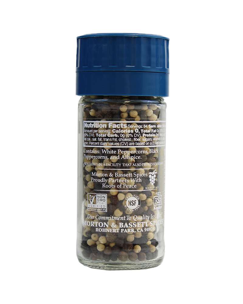 Peppercorns, Mixed (Whole) with Grinder back