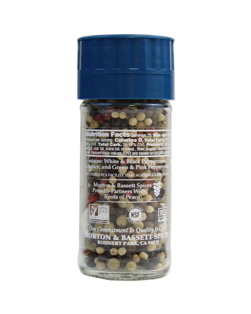 Peppercorns, Rainbow  (Whole) with Grinder rear
