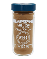 A jar of Morton & Bassett San Francisco Organic Ground Ceylon Cinnamon spice
