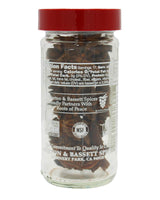 Jar of spices with a red lid on a white background