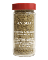 Jar of anise seed with red lid and Morton & Bassett branding 