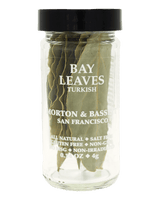Jar of Morton & Bassett Bay Leaves with black lid 