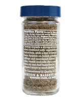 Jar of caraway seeds with a blue lid 
