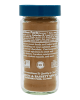 Jar of Spices with Nutrition Facts label 