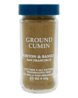 Jar of ground cumin with Morton & Bassett branding