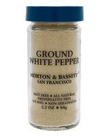 Morton & Bassett Ground White Pepper spice jar, 2.3 oz, front view