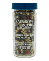 Morton & Bassett Rainbow Peppercorns with Allspice spice bottle front view