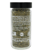 Back label of Morton & Bassett Italian Herb Blend spice bottle