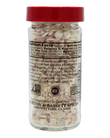 Back label of Morton & Bassett Shallots spice jar showing nutrition facts and cooking directions