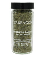 Morton & Bassett Tarragon spice jar front view with premium dried tarragon leaves
