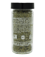 Back label of Morton & Bassett Tarragon spice jar showing nutrition facts and cooking directions