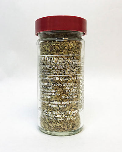 Fennel Seed Organic Back Image- Product Carousel Image