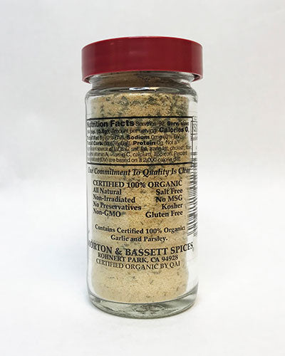 Granulated Garlic with Parsley Organic Back Image - Product Carousel Image