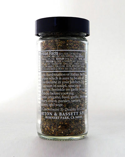 Italian Herb Blend Back Packaging- Product Carousel Image