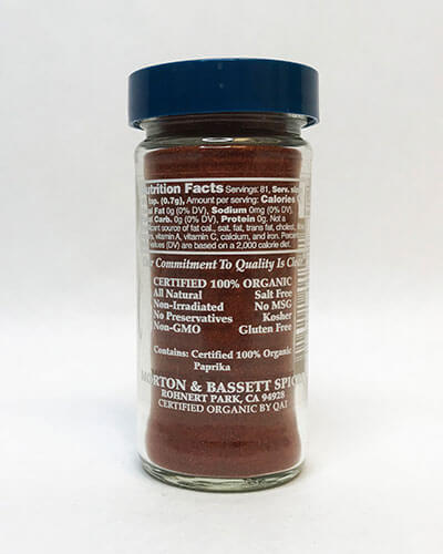 Organic Paprika Back Packaging- Product Carousel Image