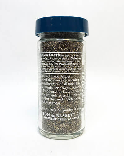 Pepper, Black (Fine Ground) Back Packaging- product carousel image