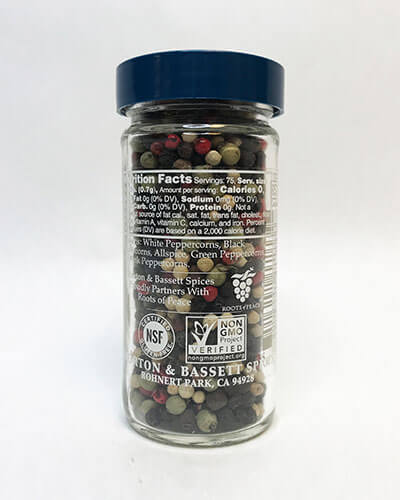 Peppercorns, Rainbow (Whole) Back Packaging - product carousel image