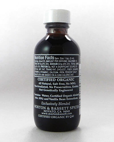 Vanilla Extract Organic Back Image- Product Carousel Image